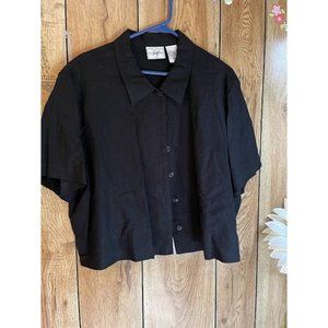 Women's Studio Ease Button Down Crop Top